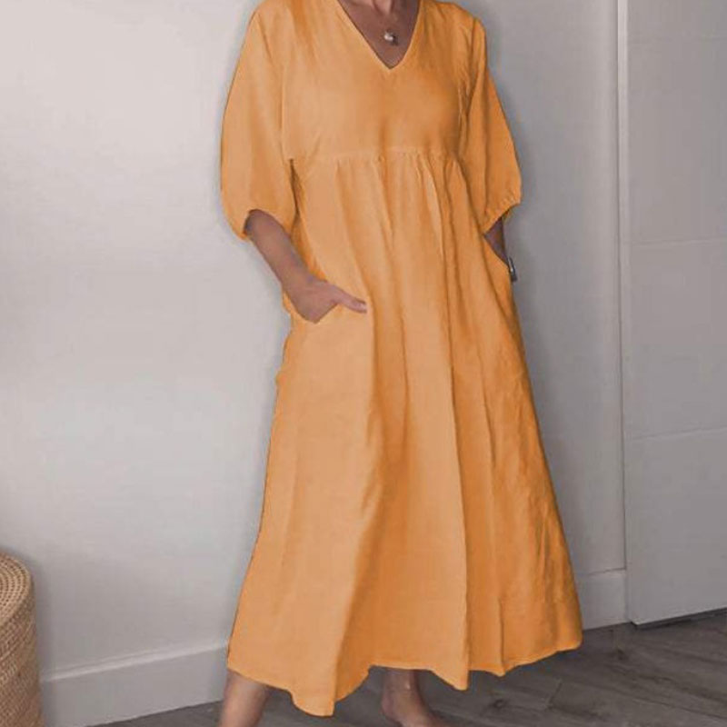 Comfortable chic V-neck everyday dress for women | Wylla -5