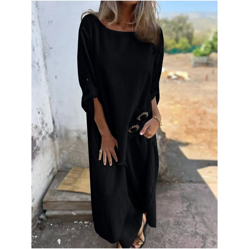Stylish cotton-linen two-piece dress trousers for women | Elara -3