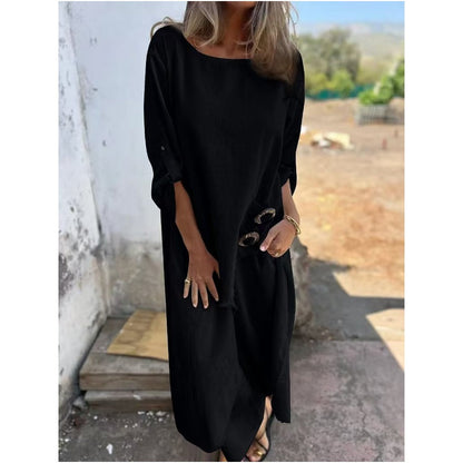 Stylish cotton-linen two-piece dress trousers for women | Elara -3