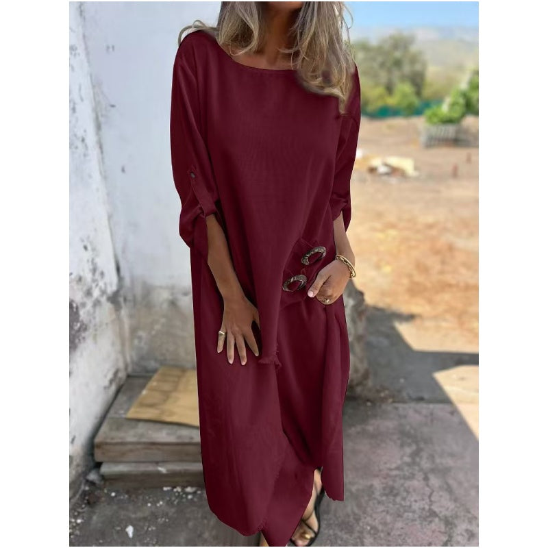 Stylish cotton-linen two-piece dress trousers for women | Elara -4