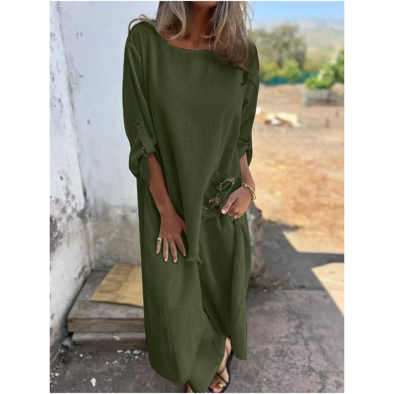 Stylish cotton-linen two-piece dress trousers for women | Elara -6