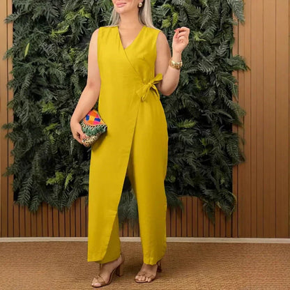 Stylish belted everyday jumpsuit for women | Rosamund -5