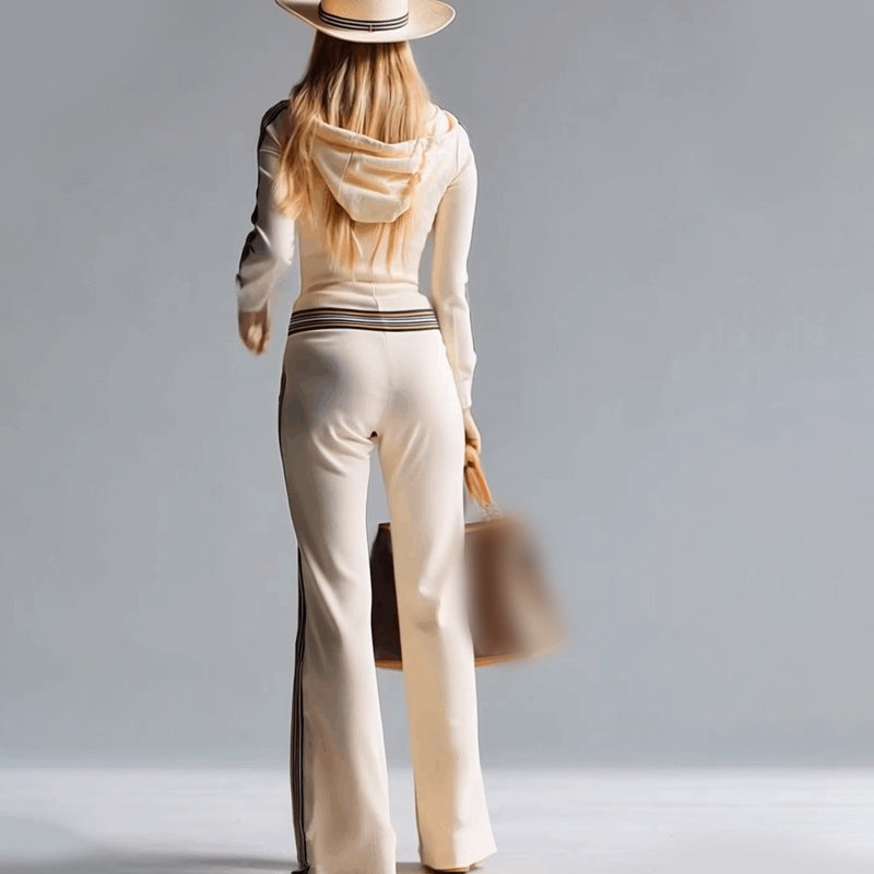 Chic sport-luxe hooded everyday jumpsuit for women -6