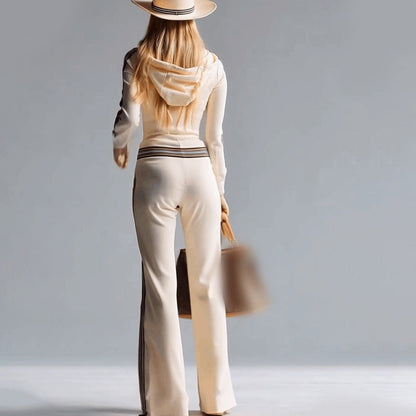 Chic sport-luxe hooded everyday jumpsuit for women -6