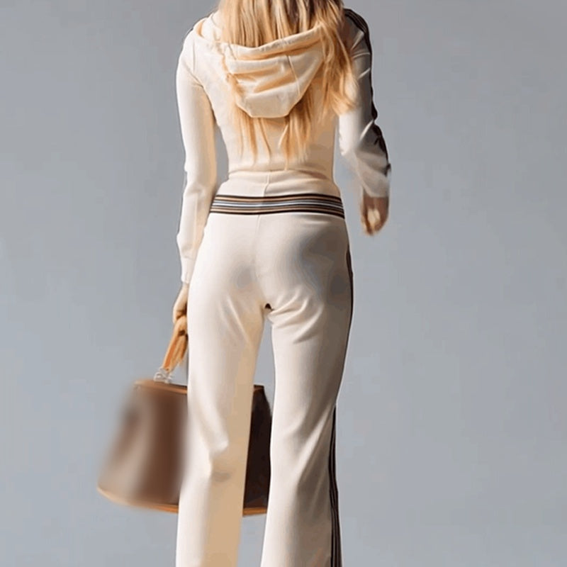 Chic sport-luxe hooded everyday jumpsuit for women -7