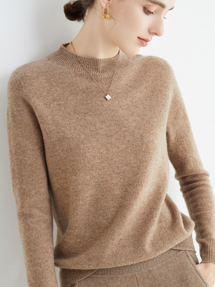 Jumper roll-neck elegant cachemire for women | Olenna -1