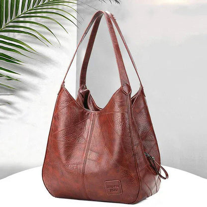 Classic vintage structured leather handbag for women | Carmen -1