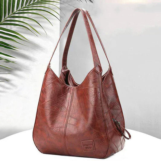 Classic vintage structured leather handbag for women | Carmen -1