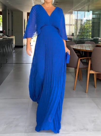 Floating ribbed elegant maxi dress for women | Ria -6