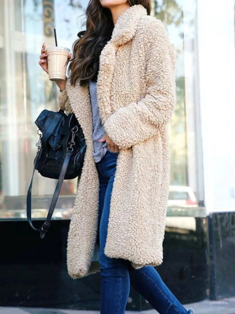 Coat long chaud peluche for women | Isla -2