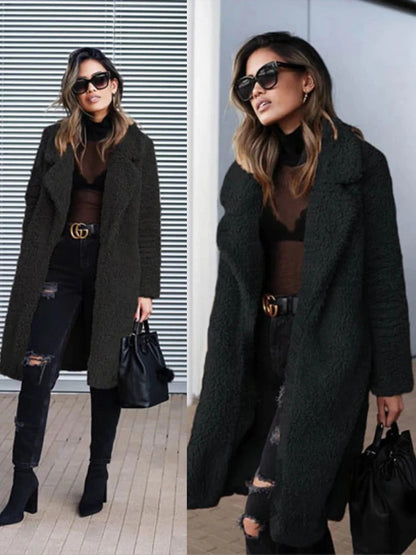 Coat long chaud peluche for women | Isla -4