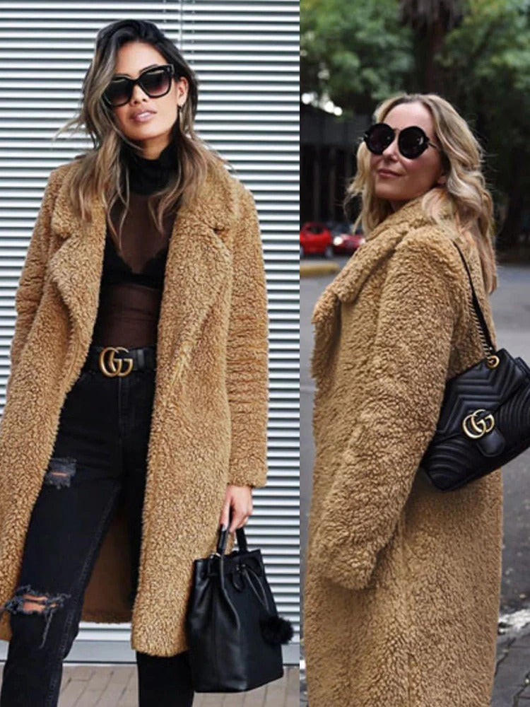 Coat long chaud peluche for women | Isla -9