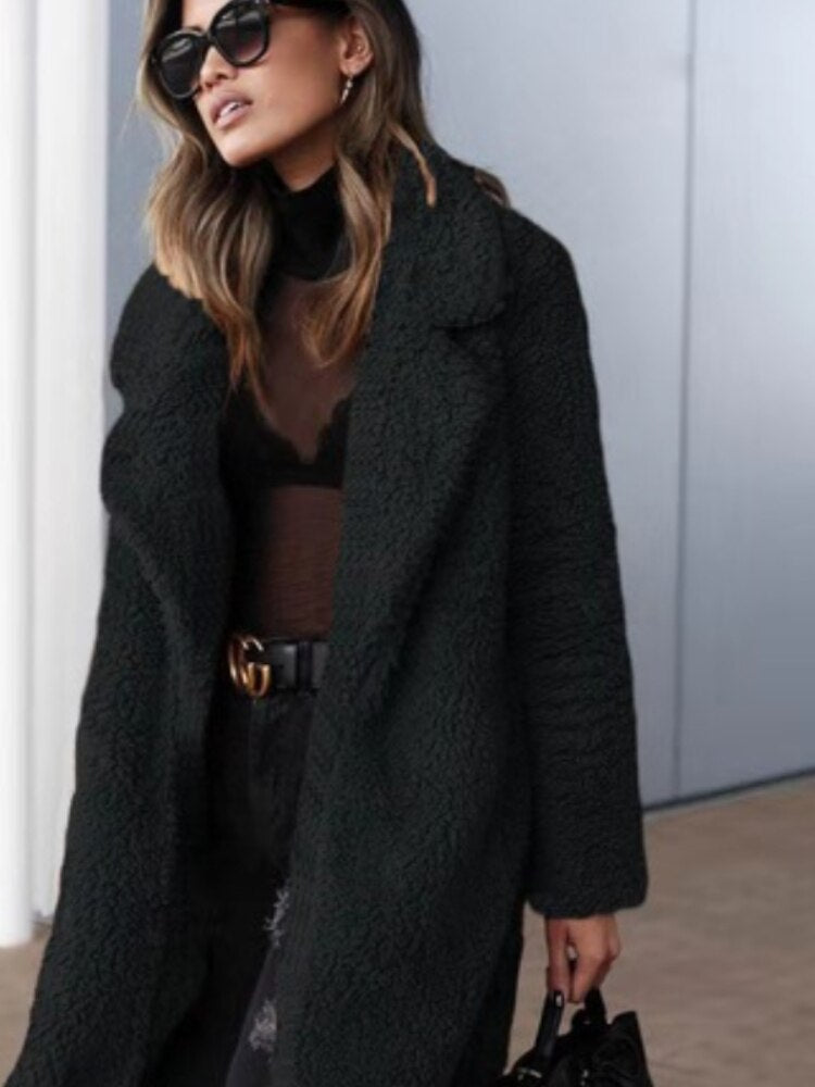 Coat long chaud peluche for women | Isla -3