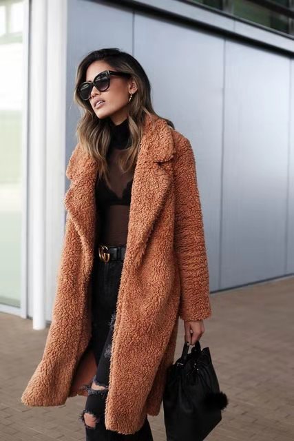 Coat long chaud peluche for women | Isla -11