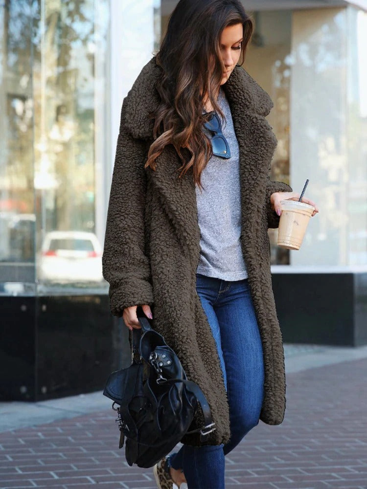 Coat long chaud peluche for women | Isla -7