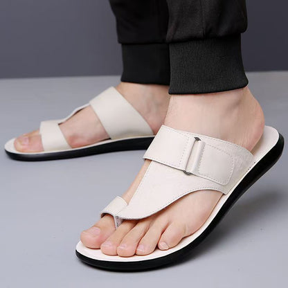 Classic leather everyday summer sandals for men | Ashmere -5