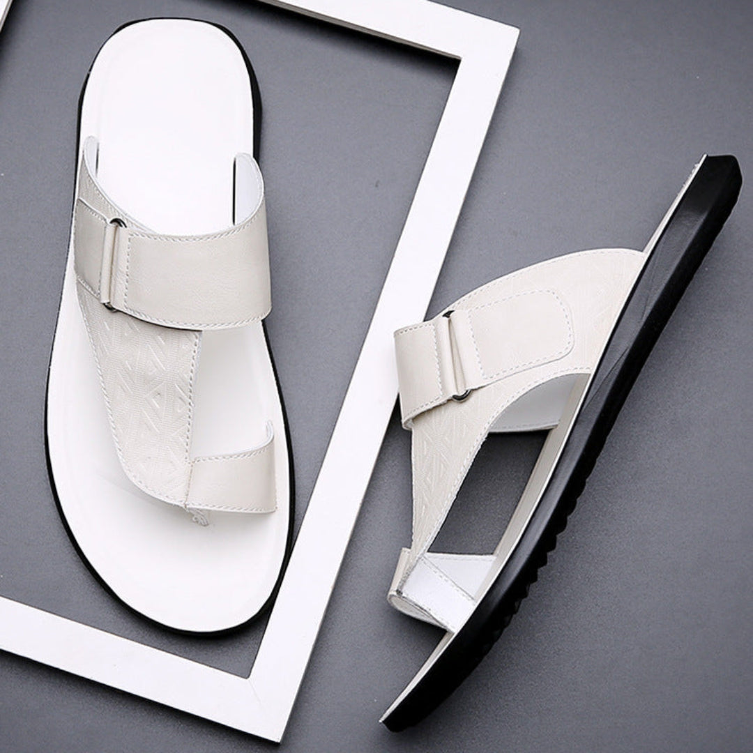 Classic leather everyday summer sandals for men | Ashmere -11