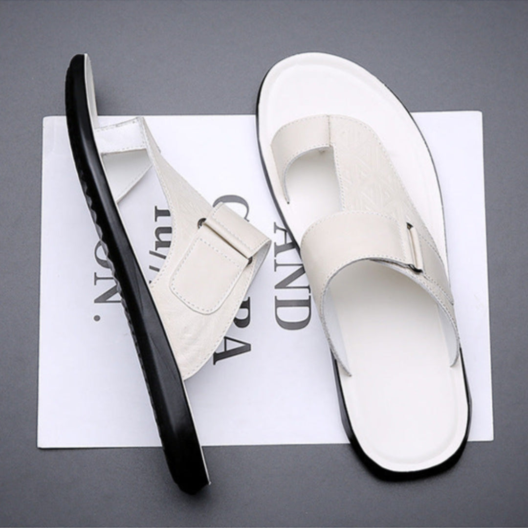 Classic leather everyday summer sandals for men | Ashmere -12