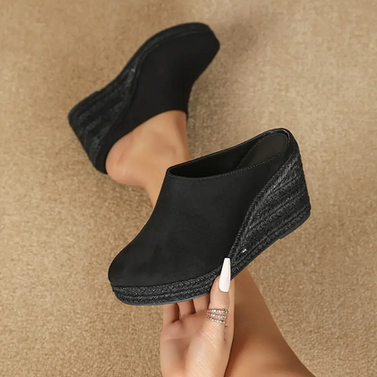 Classic wedge mules with slip-on design for women | Ismay