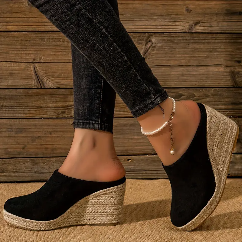 Classic wedge mules with slip-on design for women | Ismay