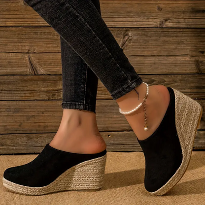 Classic wedge mules with slip-on design for women | Ismay