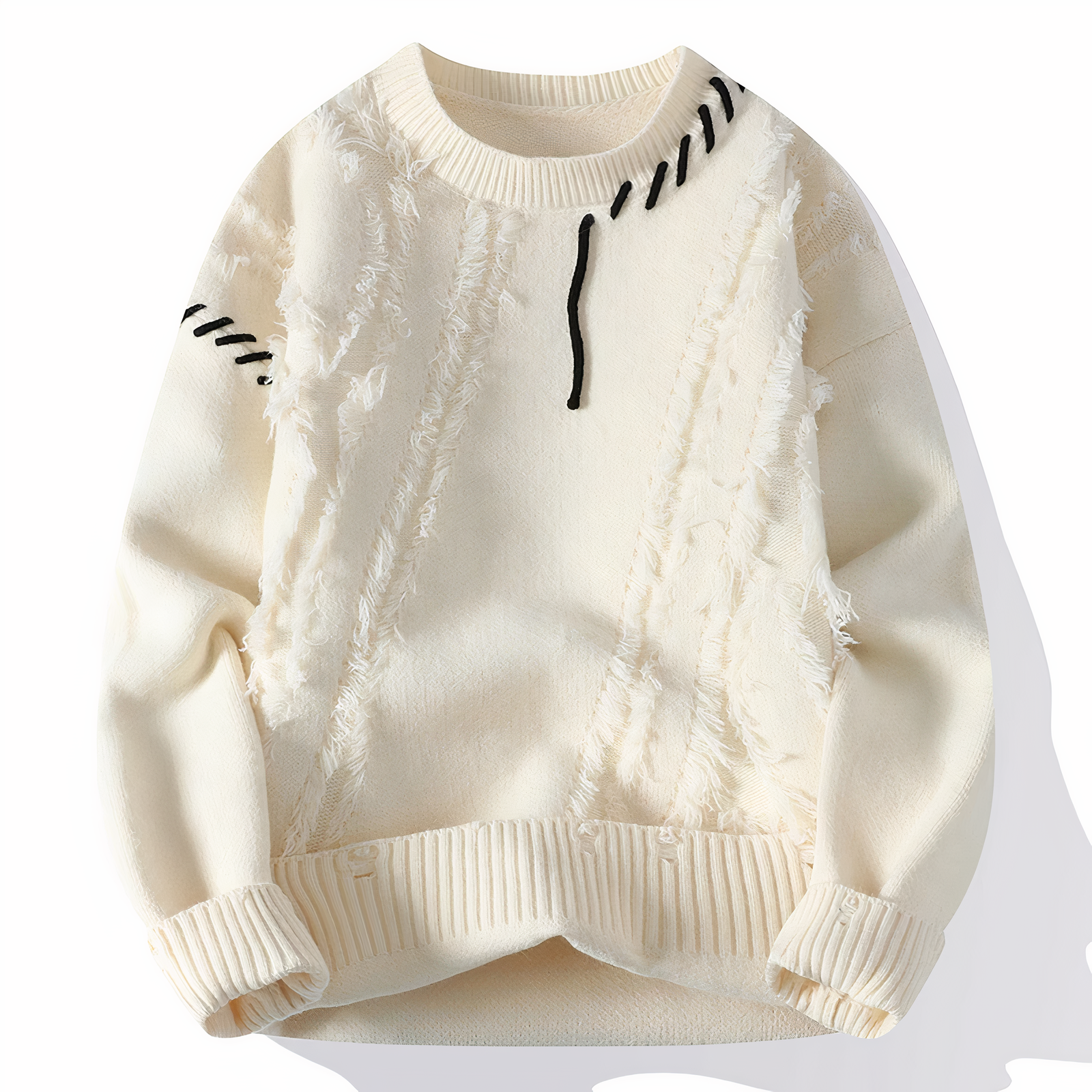Knitted jumper patchwork pattern for men | Jasper -5
